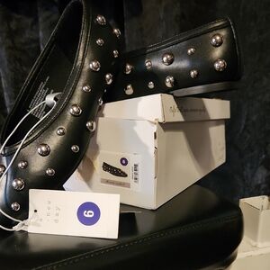 Target Black Flats with Silver Accents